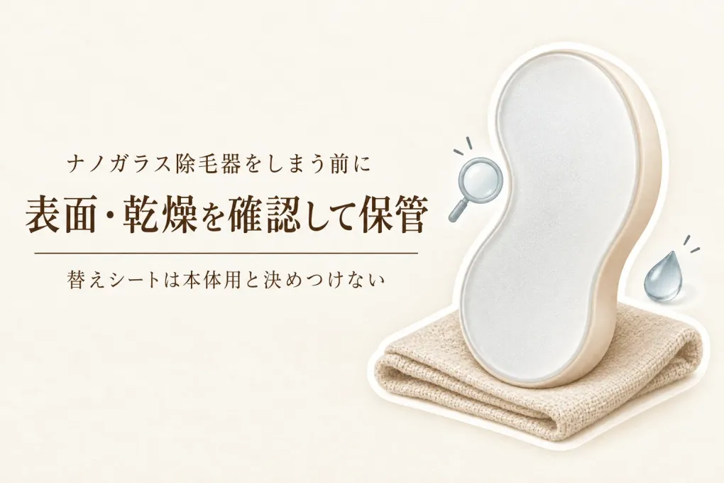 【年末の大掃除前】ナノガラス除毛器は買い替え？表面の傷・洗浄後・替えシートを確認